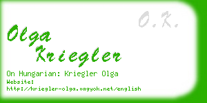 olga kriegler business card